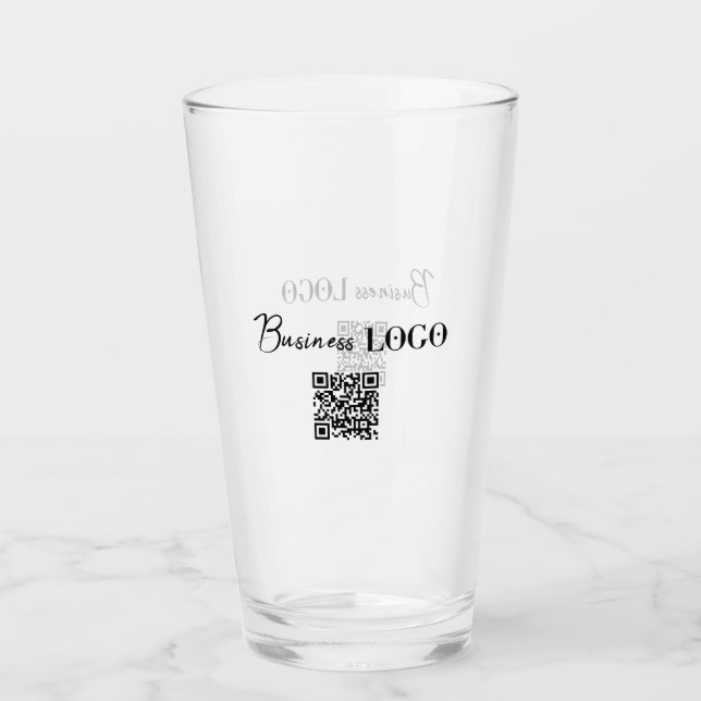 Verre Logo de l'entreprise et code QR (Devant)