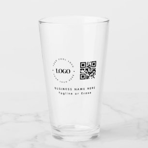 Verre Logo de l'entreprise personnalisée Code QR Minimal