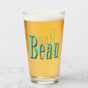 Verre Logo de nom Beau bleu aqua,