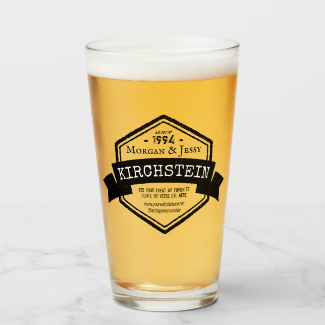 Verre Logo d'Hexagon de Ruban Anniversaire du mariage vi (Devant (rempli))