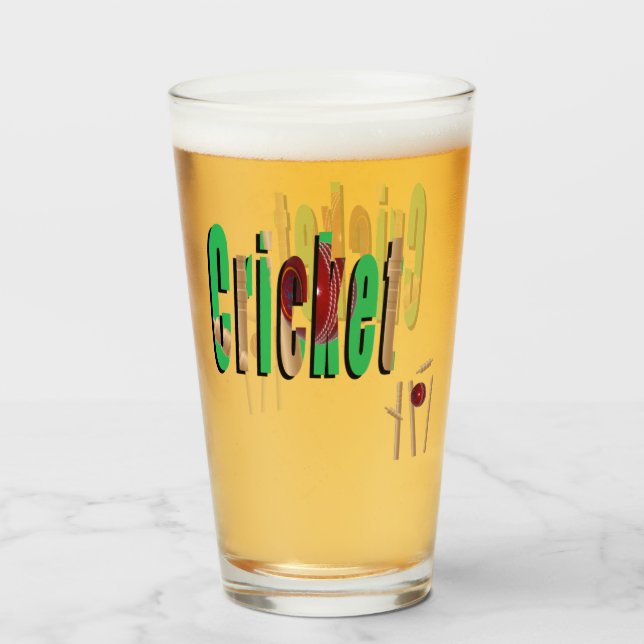 Verre Logo Et Pompes De Cricket, (Devant (rempli))