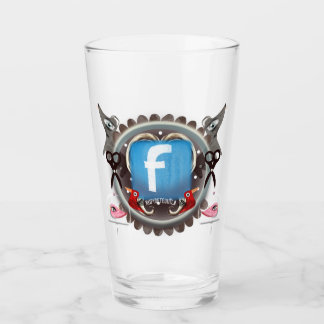 Verre logo Facebook oiseaux du cœur