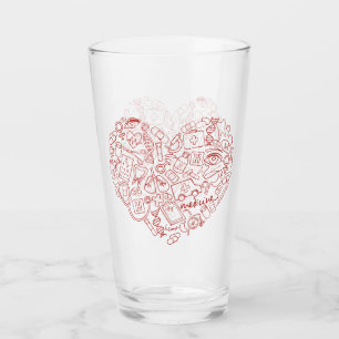 Verre Logo médial tiré par la main de griffonnage