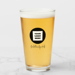 Verre Logo personnalisé Texte d'affaires Bière de script