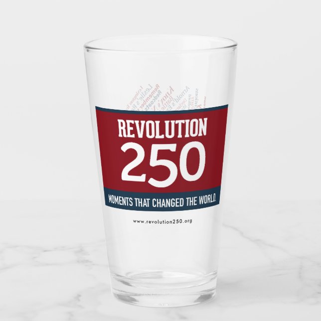 Verre Logo Rev250 & Nuage de mots - Couleur (Devant)