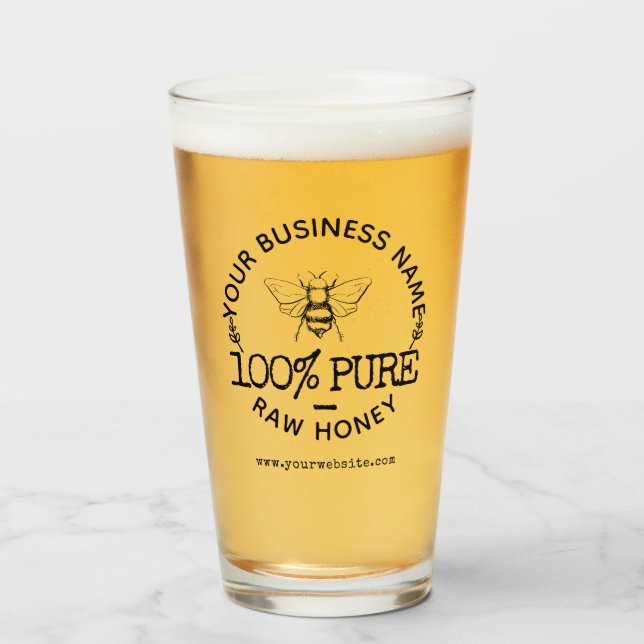 Verre Logo sur mesure Farmhouse Apia Cute Bumblebee Hone (Devant (rempli))