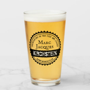 Verre Logo vintage Votre nom Bouteille Casquette Cercle 