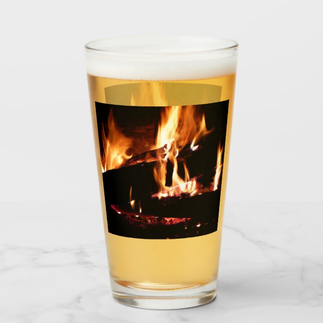 Verre Logs dans la cheminée Photographie de feu chaud (Dos (rempli))