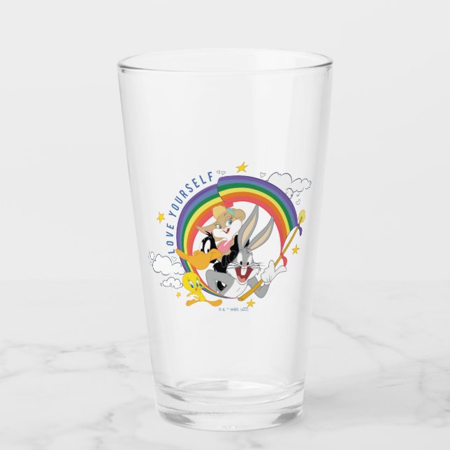 Verre LOONEY TUNES™ - Love Yourself Pride Badge (Devant)