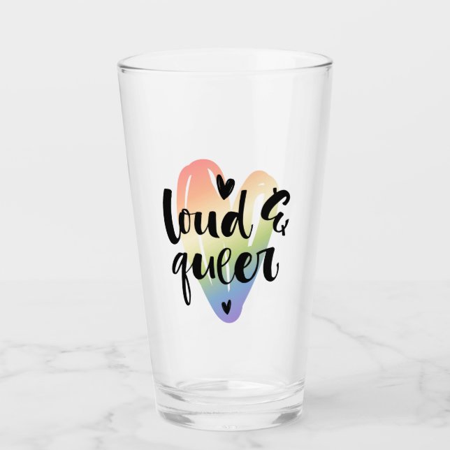 Verre Loud et Queer| Coeur aquarelle (Devant)