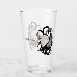 Verre Loup blanc avec art tribal coréen