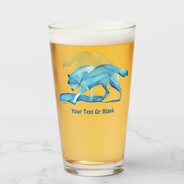 Verre Loup bleu (Devant (rempli))