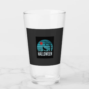 Verre Loup d'Halloween Cimetière Lune Vecteur