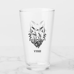 Verre Loup tribal noir et blanc