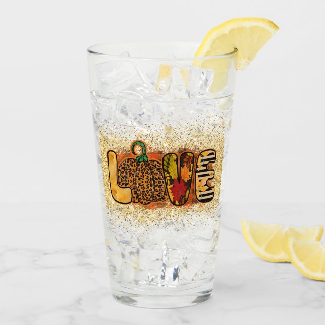 Verre Love Citrouille Personnaliser d'automne (Dos glace)