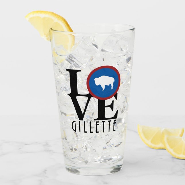 Verre LOVE Gillette Wyoming (Devant glace)