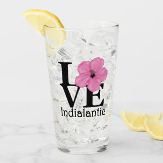 Verre LOVE hibiscus rose indialantique