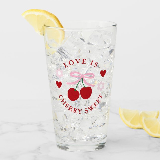 Verre Love Is Cherry Sweet Enterrement de vie de jeune f (Devant glace)