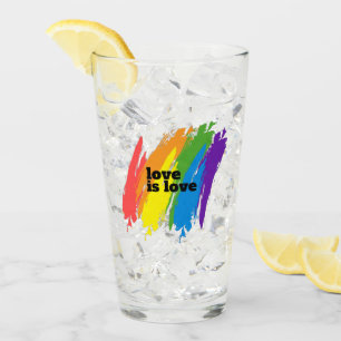 Verre Love Is Love Pride LGBTQ Rainbow Motif