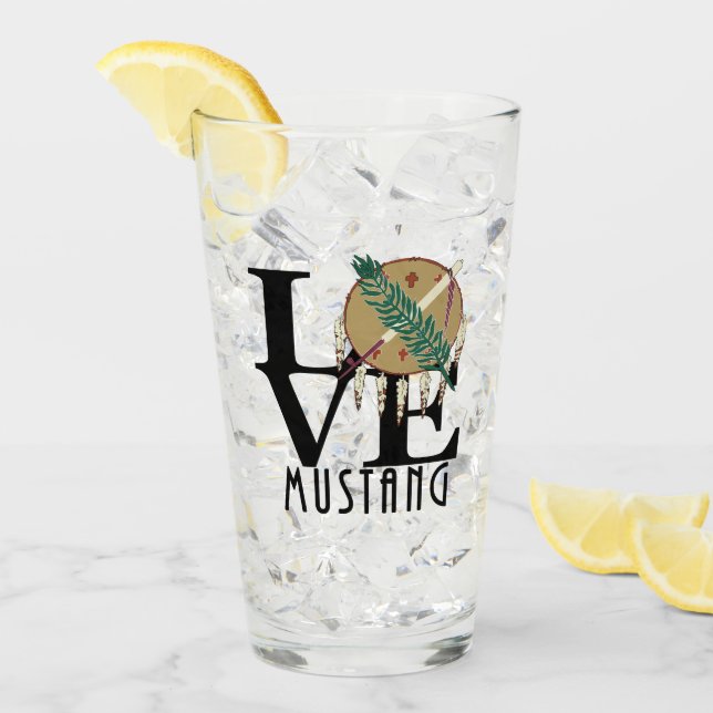 Verre LOVE Mustang Oklahoma (Devant glace)