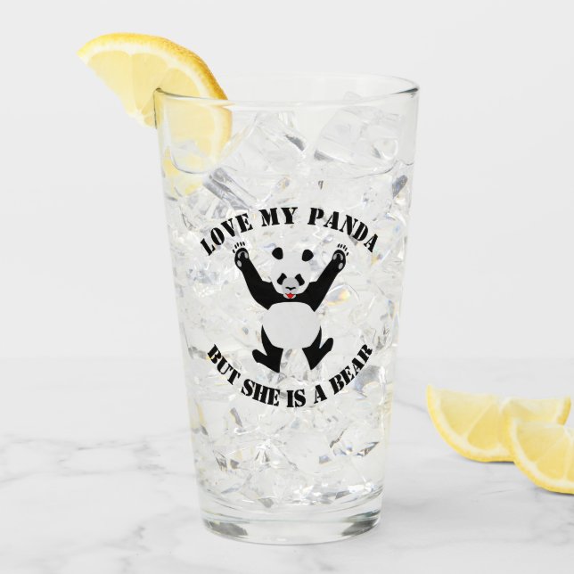 Verre Love My Panda, mais elle est une ours (Devant glace)