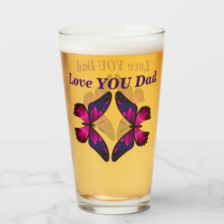 Verre Love You Papa Papillon Beer Fête des pères en verr