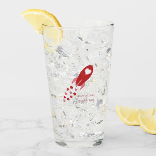 Verre Love You to the Moon and Back Rocket Ship (Devant glace)