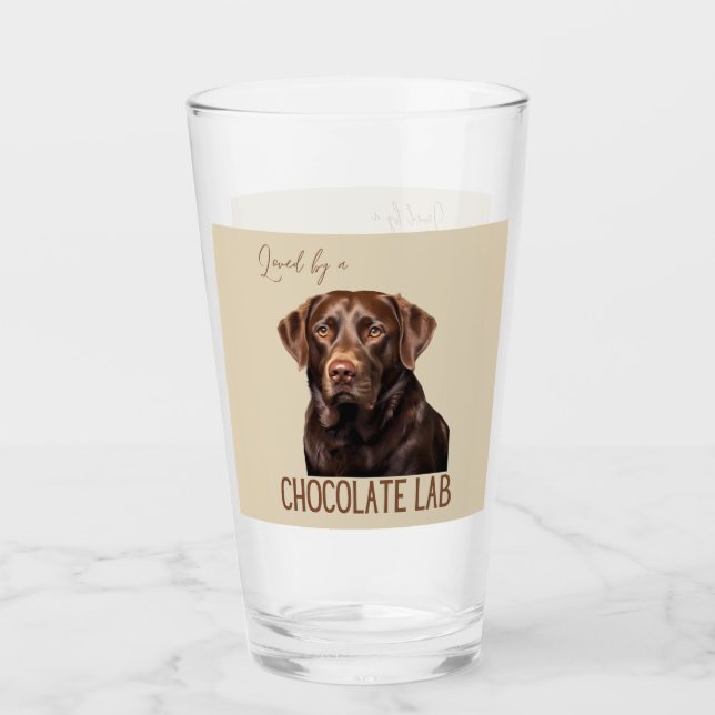 Verre Loved By A Chocolate Lab Labrador Dog Lover  (Devant)