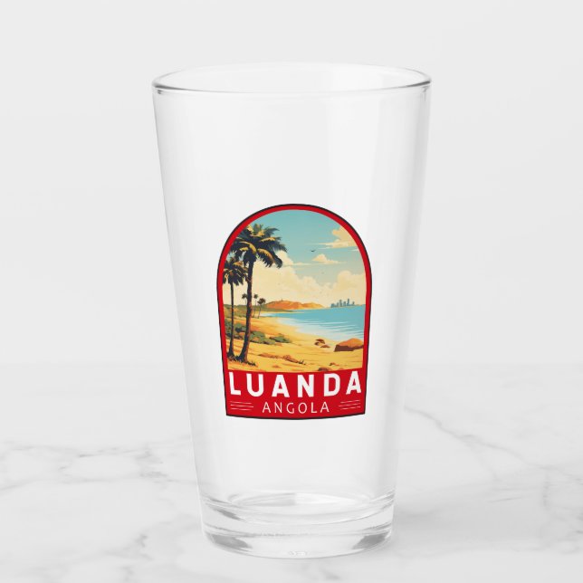 Verre Luanda Angola Travel Art Vintage (Devant)