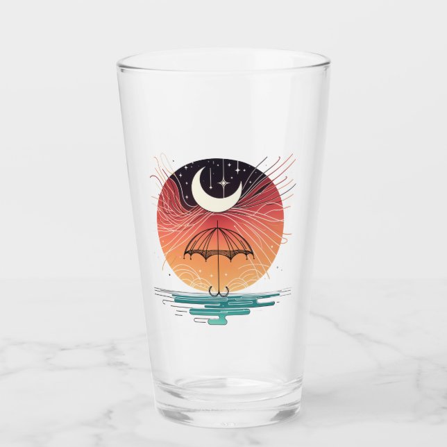 Verre Lune et étoiles céleste de Boho (Devant)