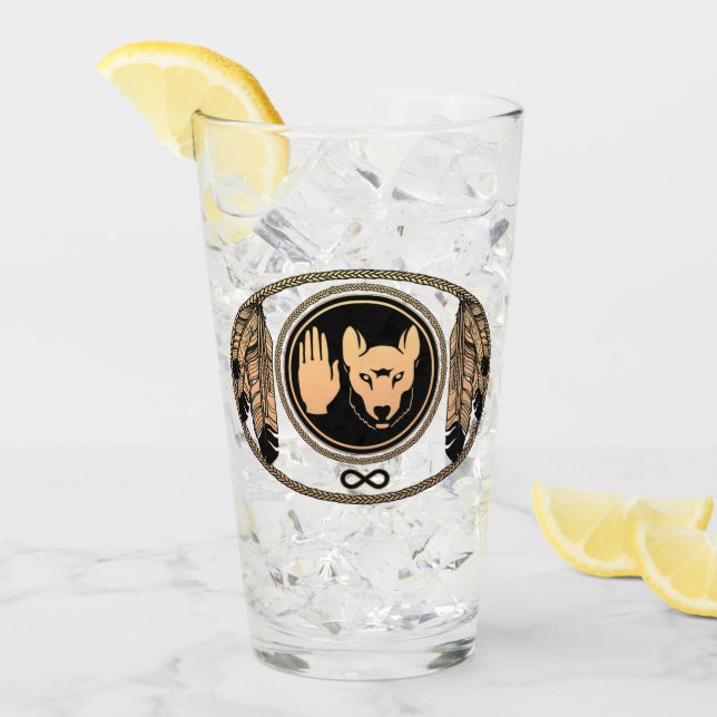 Verre Lunettes d'art pour loup tribal Metis Drapeau Vête (Devant glace)