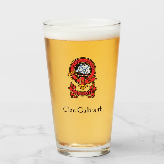 Verre Lunettes de boisson Clan Galbraith personnalisées (Devant (rempli))