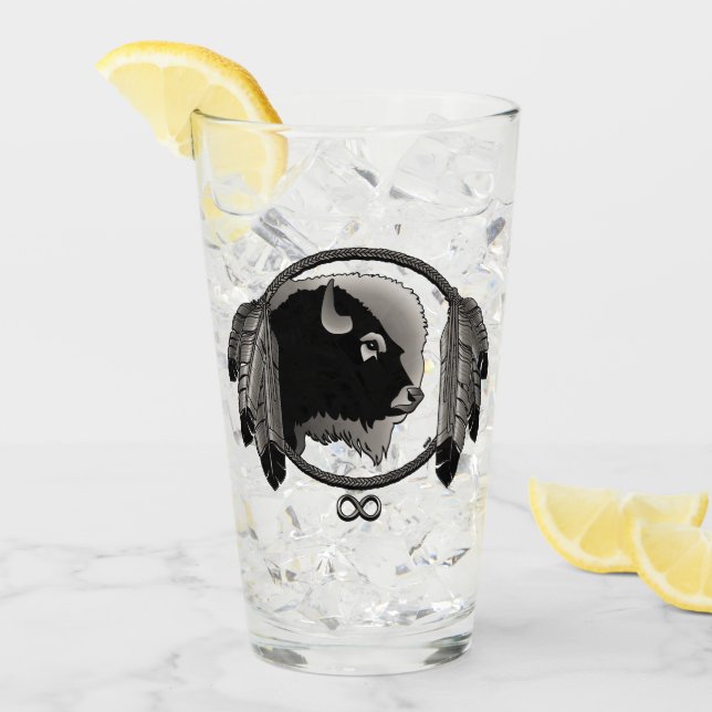 Verre Lunettes de buffle tribal Vitrage d'art métis Pers (Devant glace)