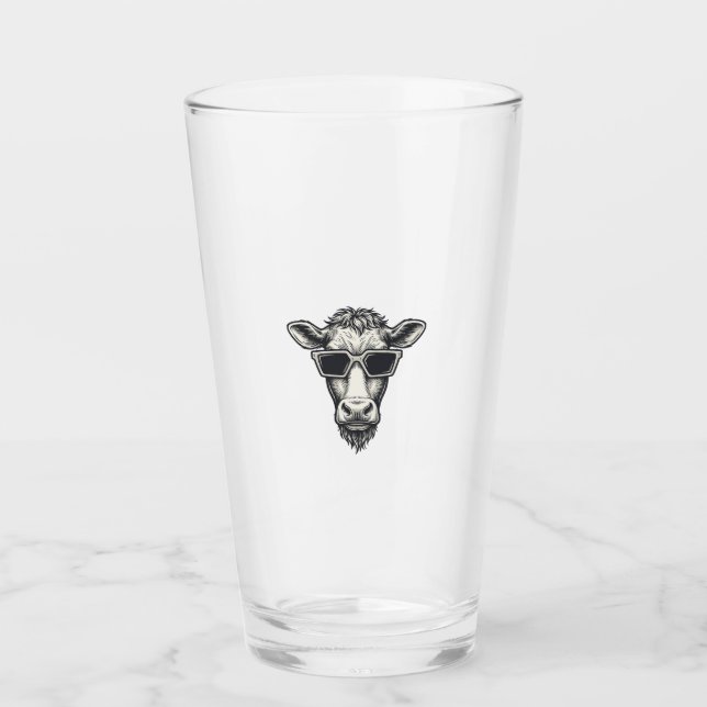 Verre Lunettes de soleil de vache cool dessin vectoriel  (Devant)