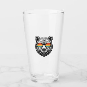 Verre lunettes de soleil vintage ours graphisme vectorie