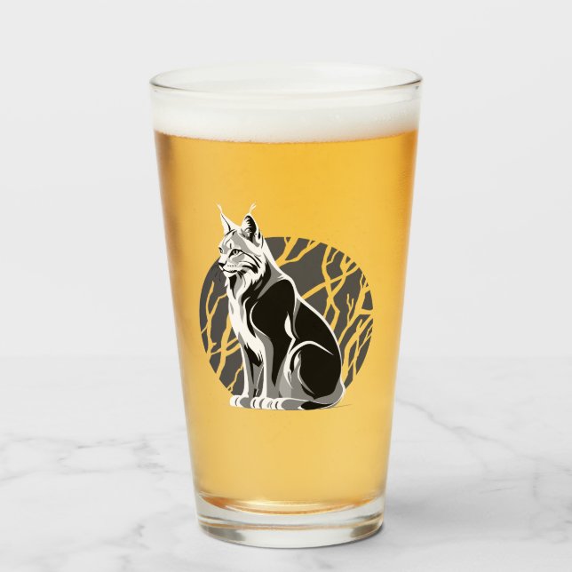 Verre Lynx Noir Et Blanc (Devant (rempli))