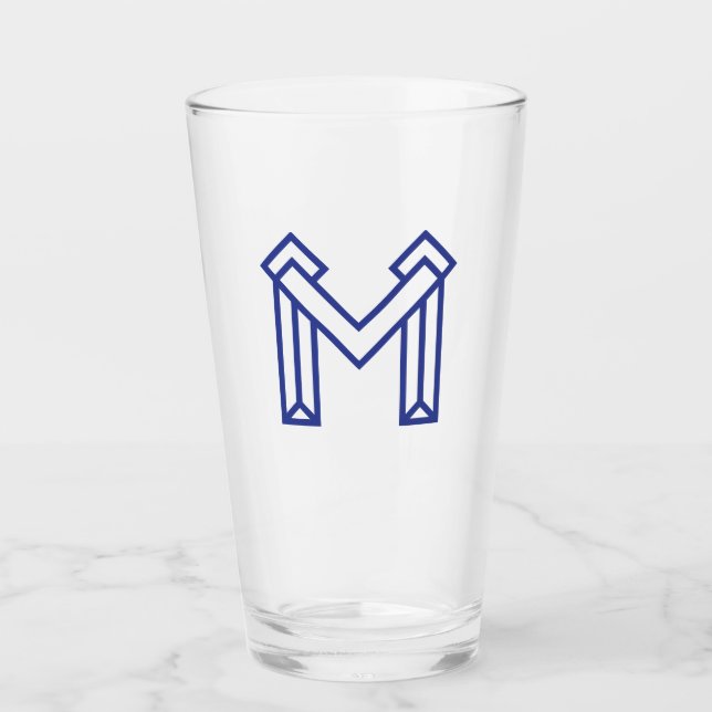Verre M Géométrique Abstrait Bleu  (Devant)