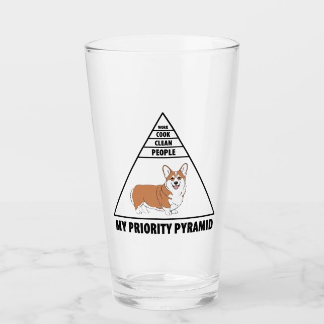 Verre Ma pyramide de priorités Corgi (Devant)