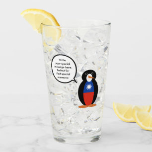 Verre Madame Pingouin parlante taïwanaise ou chinoise