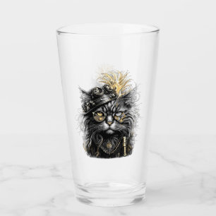 Verre Magnifique chat Steampunk 