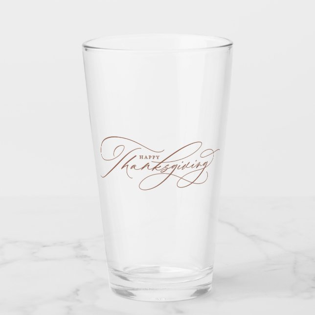 Verre Magnifique script Bonne Action de grâce (Devant)