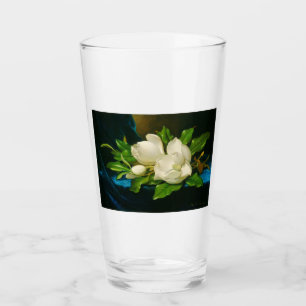 Verre Magnolias géant sur un tissu de velours bleu (tête