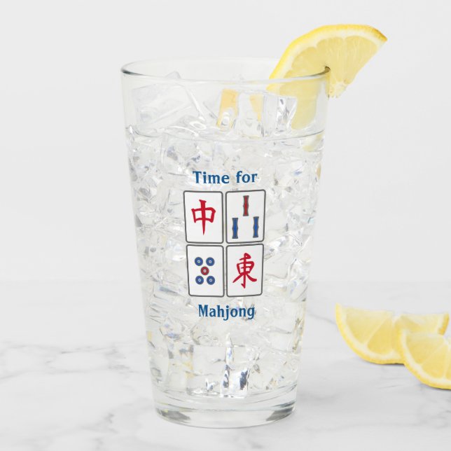 Verre Mahjong Jeu Titres Design (Dos glace)