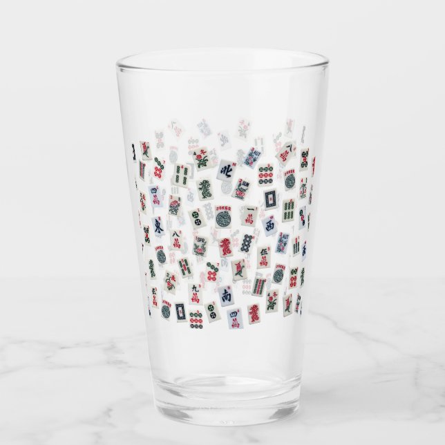 Verre MahJong tuiles et symboles motif (Devant)