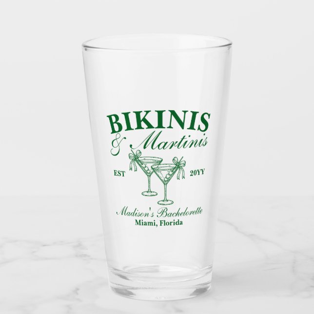 Verre Maillots de bain sur mesure et martinis pour enter (Devant)
