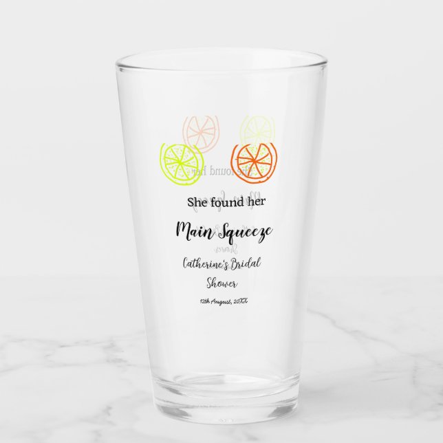 Verre Main Squeeze citron citrus enterrement de vie de j (Devant)
