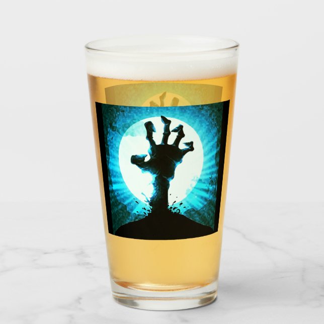 Verre Main Zombie au clair de lune (Devant (rempli))