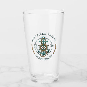 Verre Maison de plage personnalisée Famille nautique de
