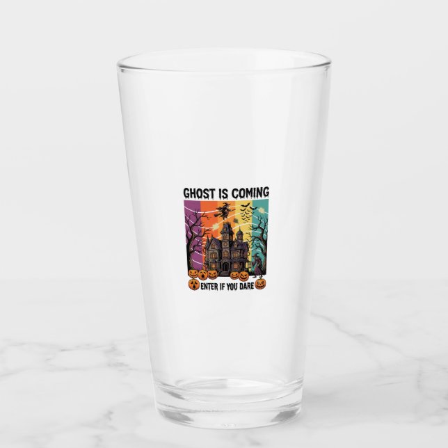 Verre Maison Hantée Halloween Fantôme Arrive Pompe à Sor (Devant)