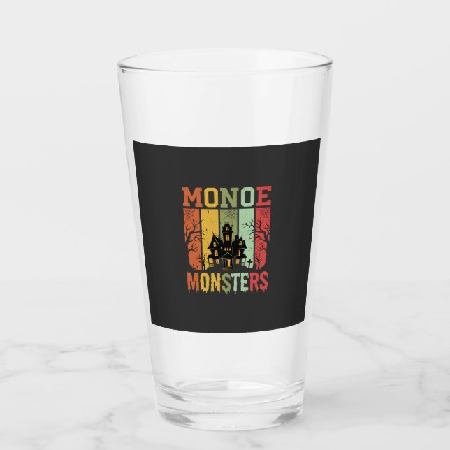 Verre Maison Hantée Halloween Monstres Rétro (Devant)